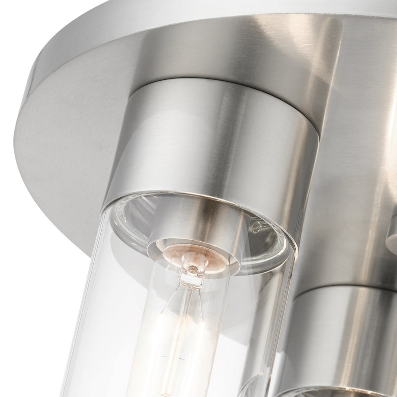 Livex Lighting 48762-91 Three Light Flush Mount, Brushed Nickel