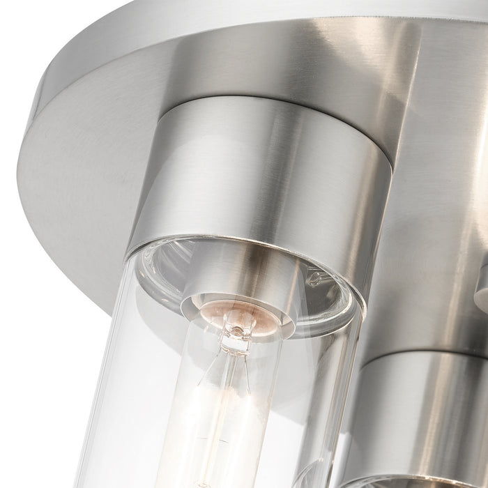 Livex Lighting 48762-91 Three Light Flush Mount, Brushed Nickel