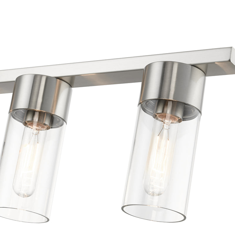 Livex Lighting 48765-91 Five Light Linear Chandelier, Brushed Nickel