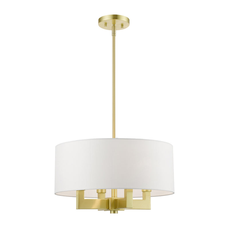 Livex Lighting 48784-12 Four Light Chandelier, Satin Brass