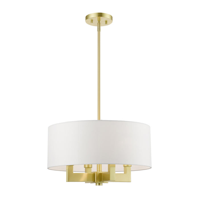 Livex Lighting 48784-12 Four Light Chandelier, Satin Brass