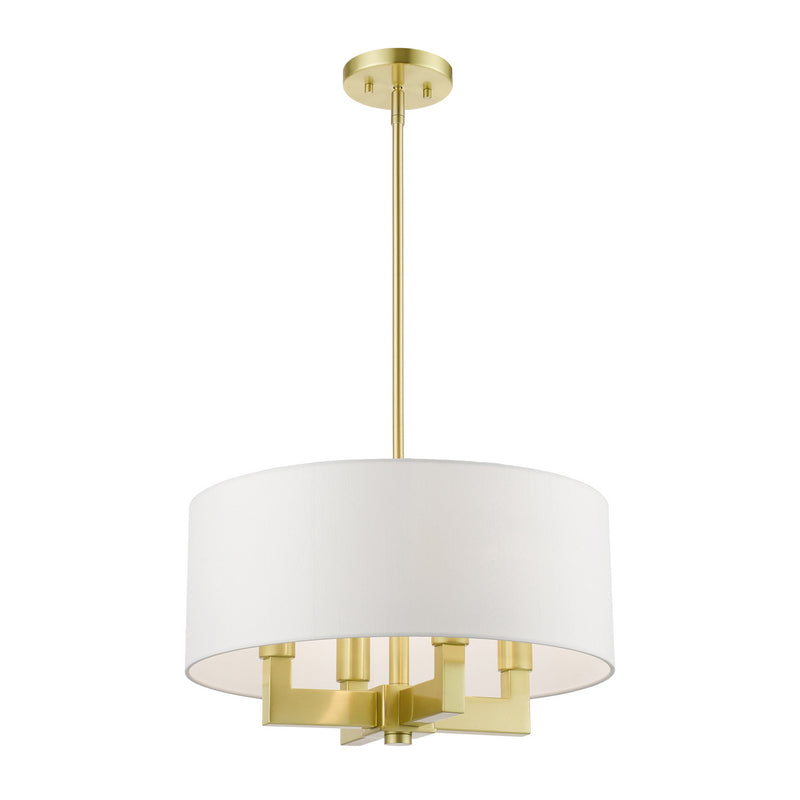 Livex Lighting 48784-12 Four Light Chandelier, Satin Brass