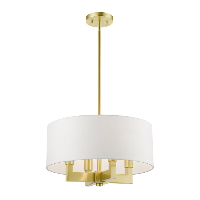 Livex Lighting 48784-12 Four Light Chandelier, Satin Brass