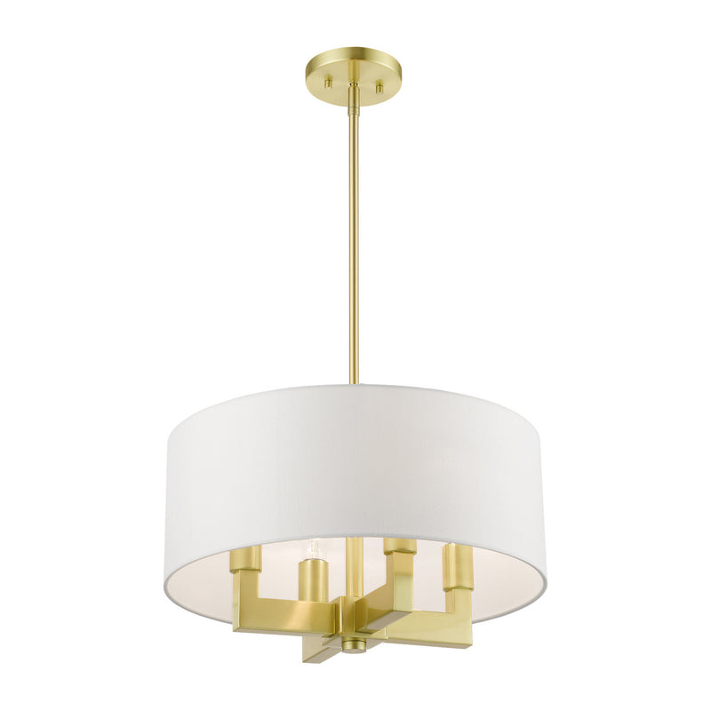 Livex Lighting 48784-12 Four Light Chandelier, Satin Brass