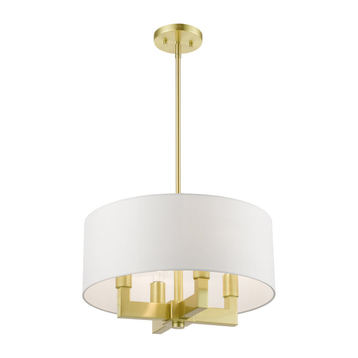 Livex Lighting 48784-12 Four Light Chandelier, Satin Brass