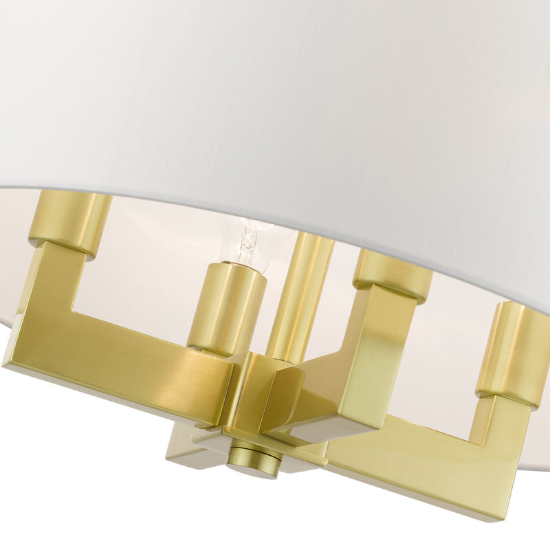 Livex Lighting 48784-12 Four Light Chandelier, Satin Brass