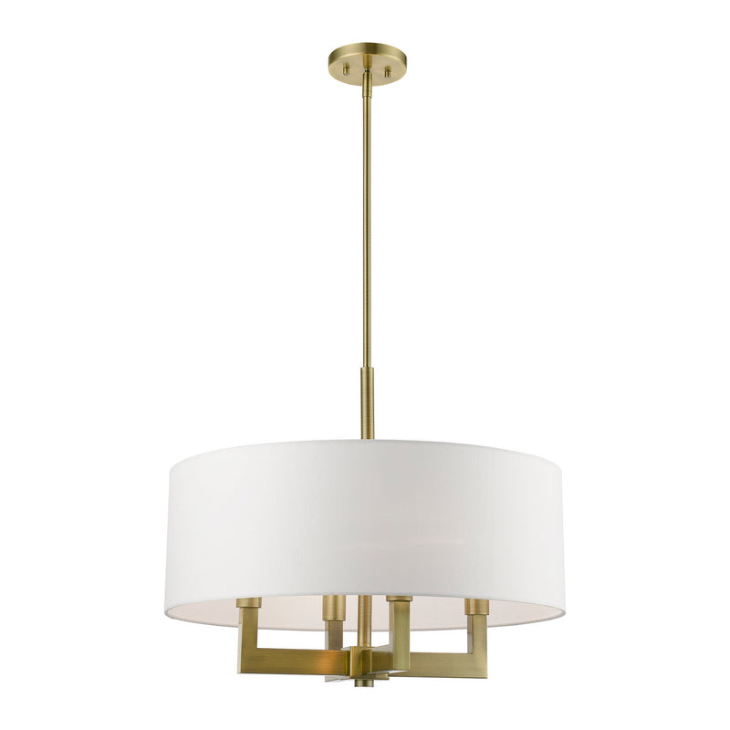 Livex Lighting 48786-01 Four Light Chandelier, Antique Brass