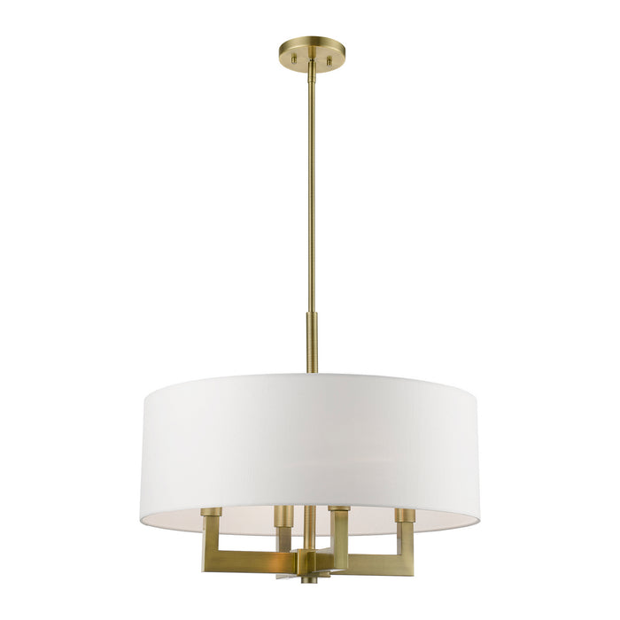 Livex Lighting 48786-01 Four Light Chandelier, Antique Brass