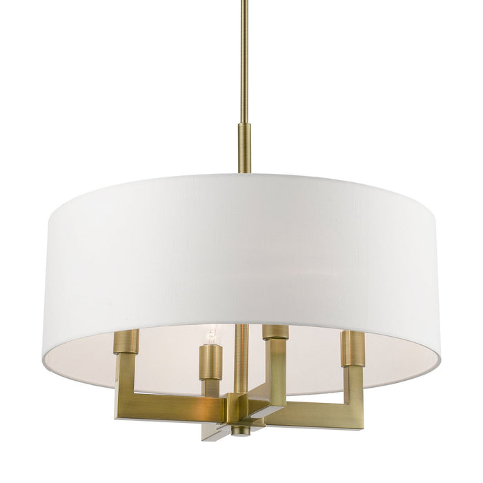 Livex Lighting 48786-01 Four Light Chandelier, Antique Brass