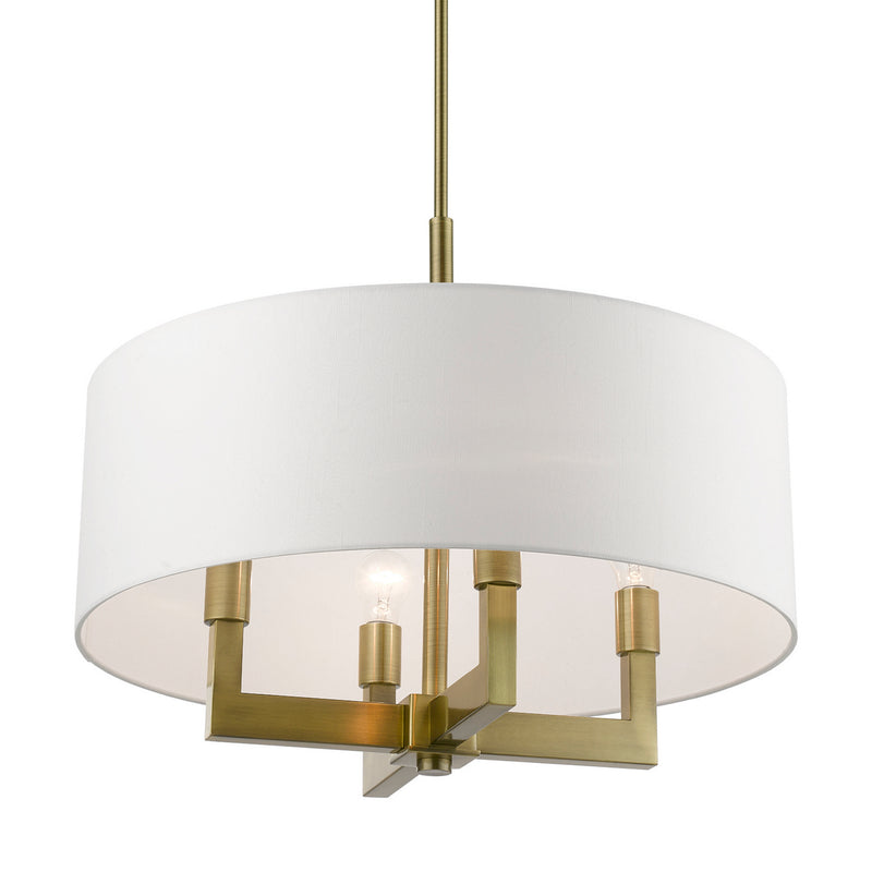 Livex Lighting 48786-01 Four Light Chandelier, Antique Brass