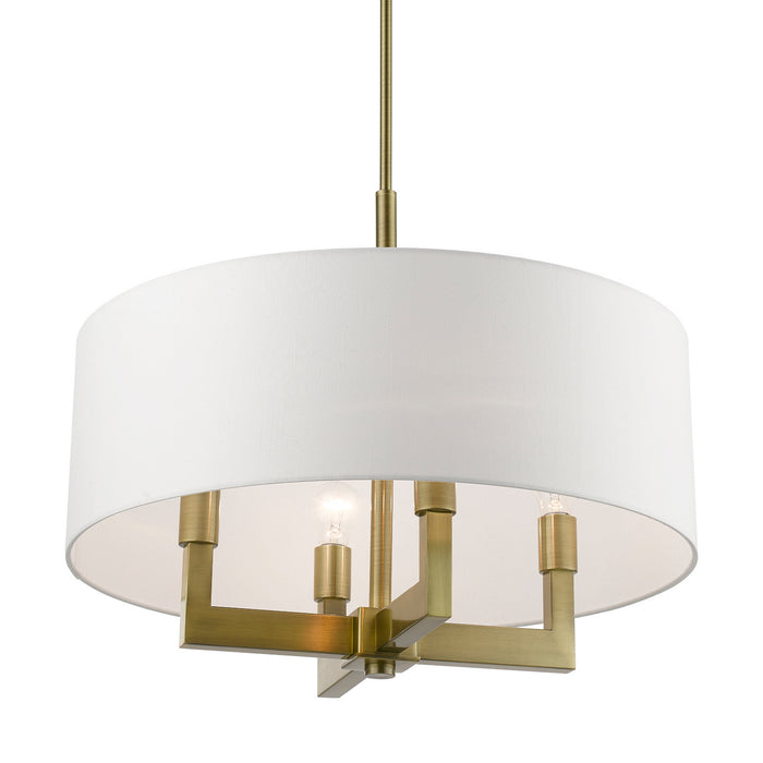 Livex Lighting 48786-01 Four Light Chandelier, Antique Brass