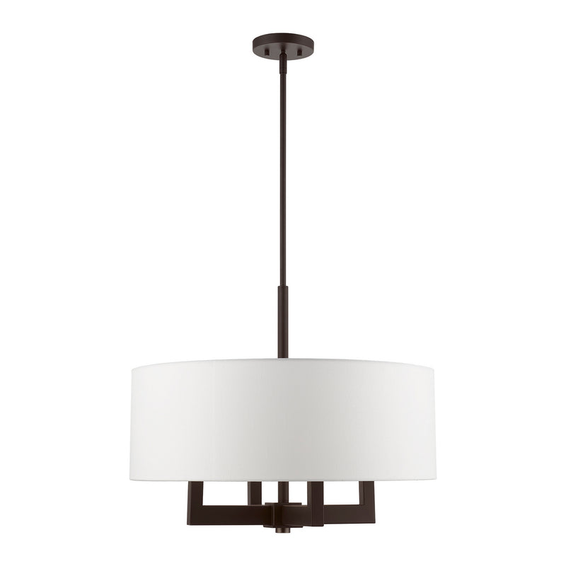 Livex Lighting 48786-07 Four Light Chandelier, Bronze w/Antique Brass