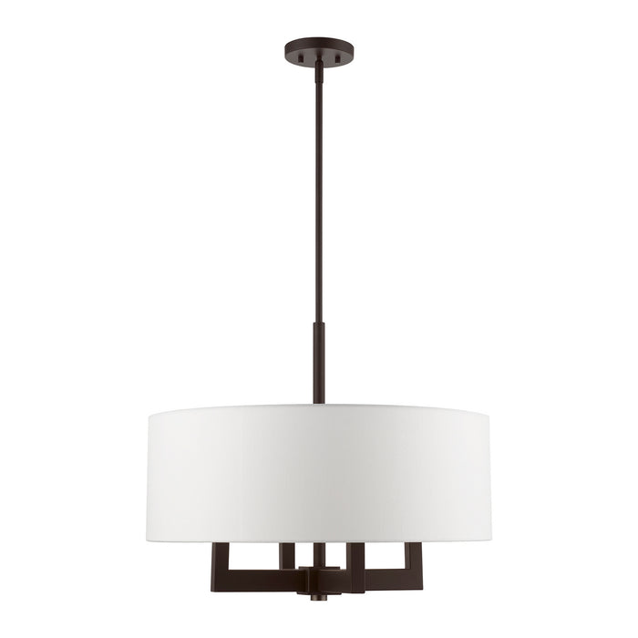Livex Lighting 48786-07 Four Light Chandelier, Bronze w/Antique Brass