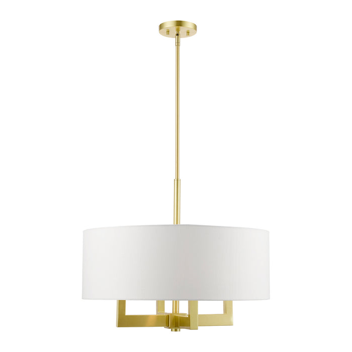 Livex Lighting 48786-12 Four Light Chandelier, Satin Brass
