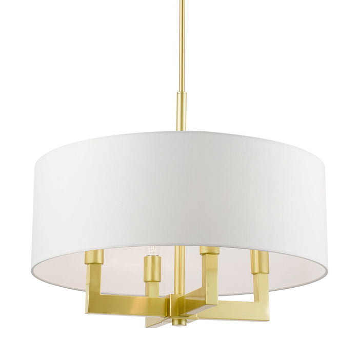Livex Lighting 48786-12 Four Light Chandelier, Satin Brass