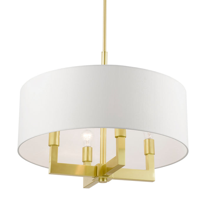 Livex Lighting 48786-12 Four Light Chandelier, Satin Brass