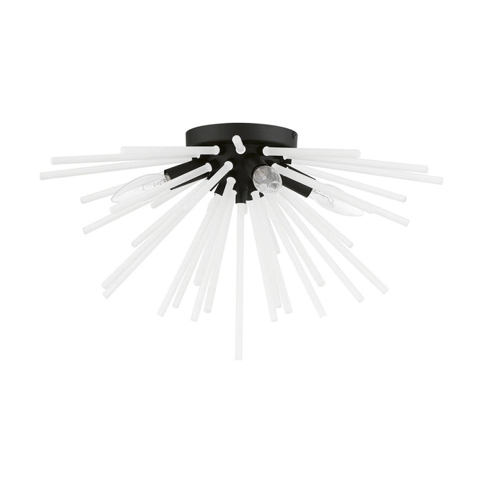 Livex Lighting 48820-04 Four Light Flush Mount, Black