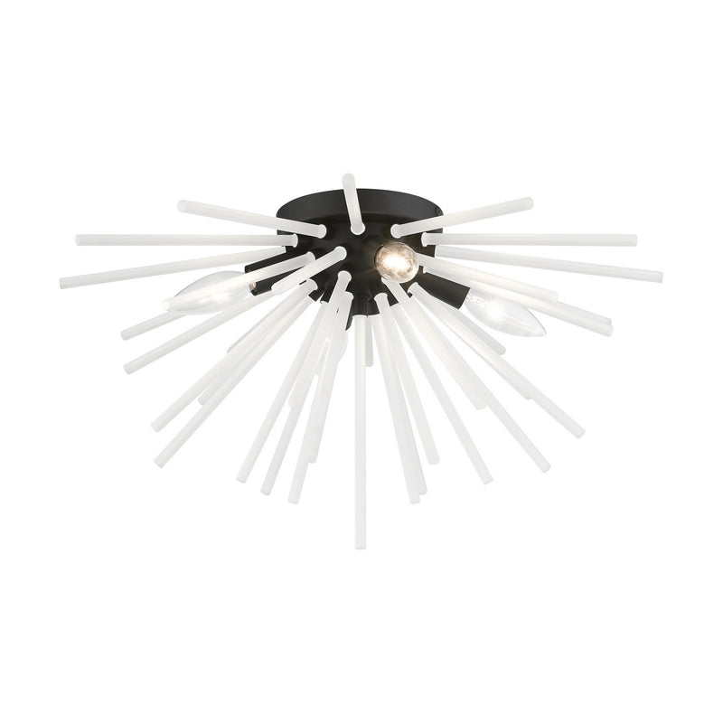 Livex Lighting 48820-04 Four Light Flush Mount, Black
