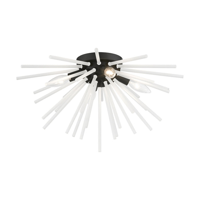 Livex Lighting 48820-04 Four Light Flush Mount, Black