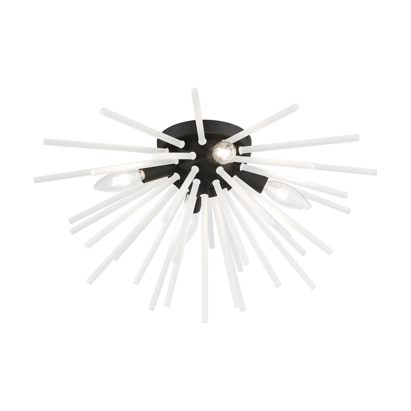 Livex Lighting 48820-04 Four Light Flush Mount, Black