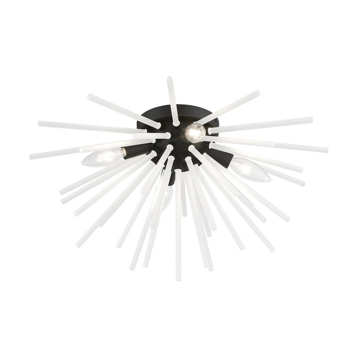 Livex Lighting 48820-04 Four Light Flush Mount, Black