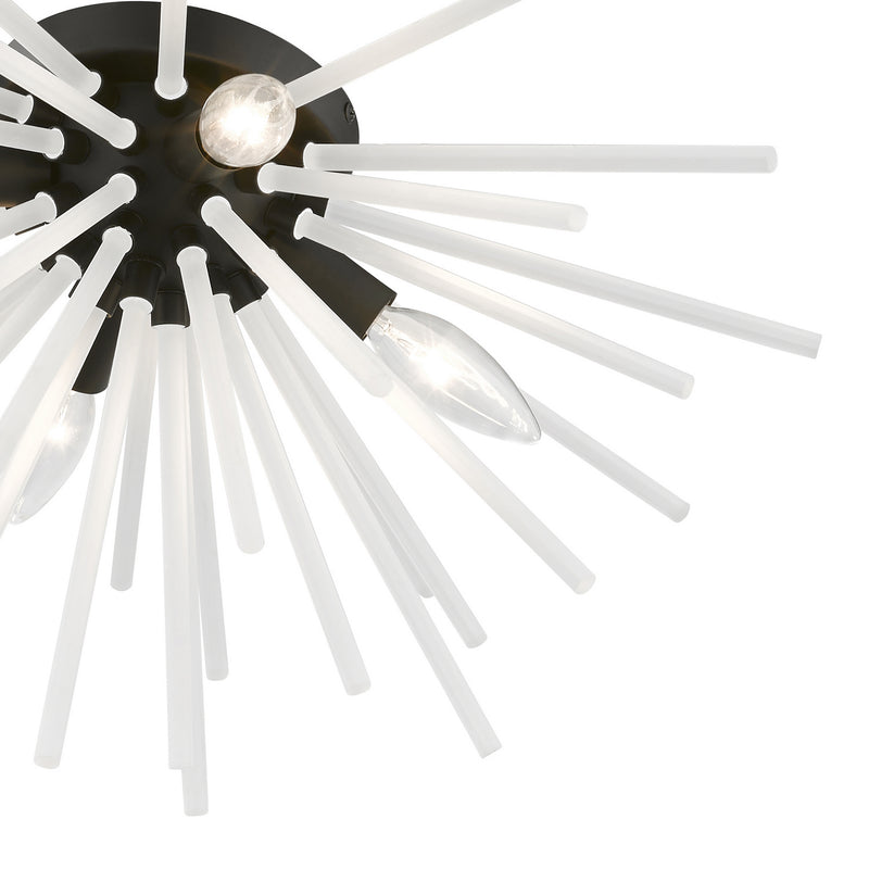 Livex Lighting 48820-04 Four Light Flush Mount, Black