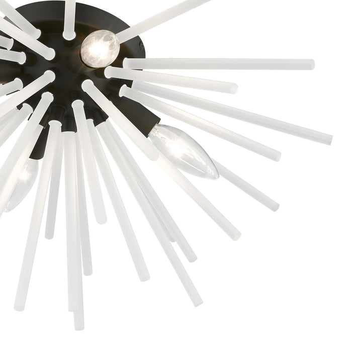 Livex Lighting 48820-04 Four Light Flush Mount, Black