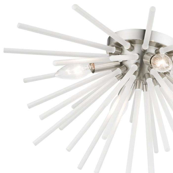 Livex Lighting 48820-91 Four Light Flush Mount, Brushed Nickel
