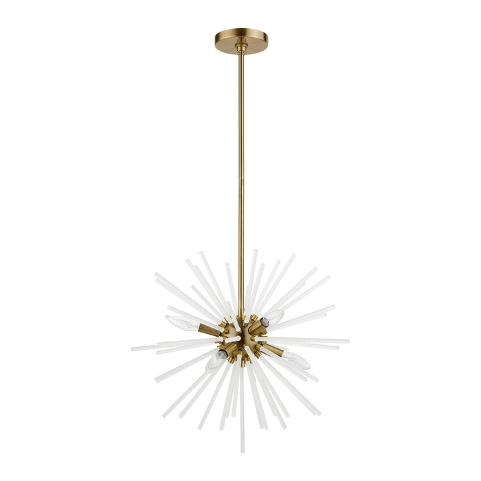 Livex Lighting 48824-01 Six Light Chandelier, Antique Brass