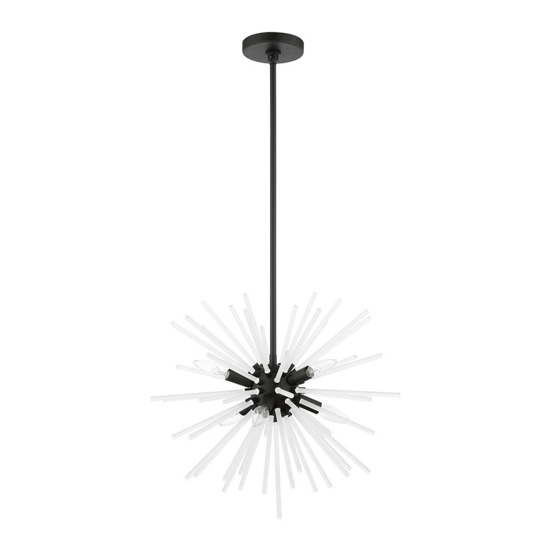 Livex Lighting 48824-04 Six Light Chandelier, Black