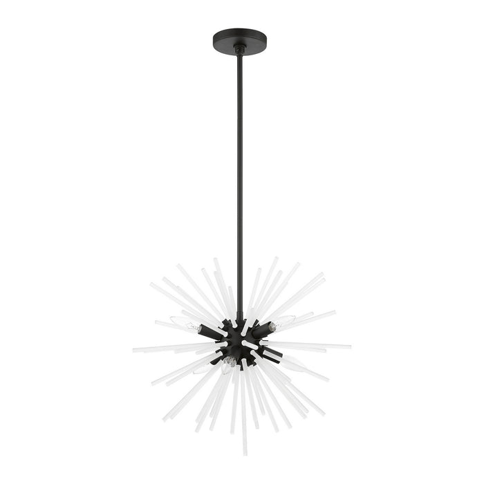 Livex Lighting 48824-04 Six Light Chandelier, Black