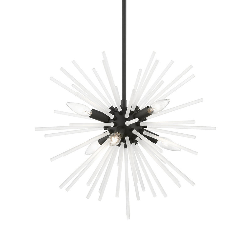 Livex Lighting 48824-04 Six Light Chandelier, Black