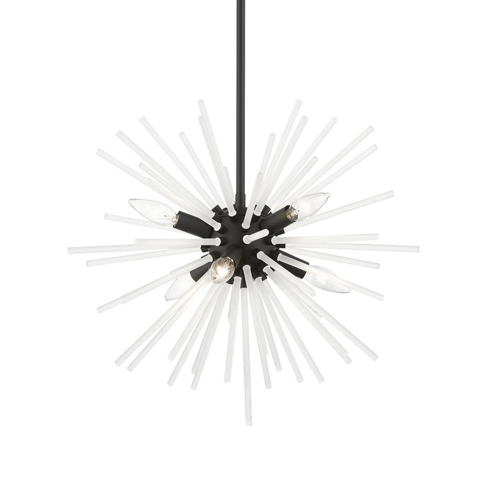 Livex Lighting 48824-04 Six Light Chandelier, Black