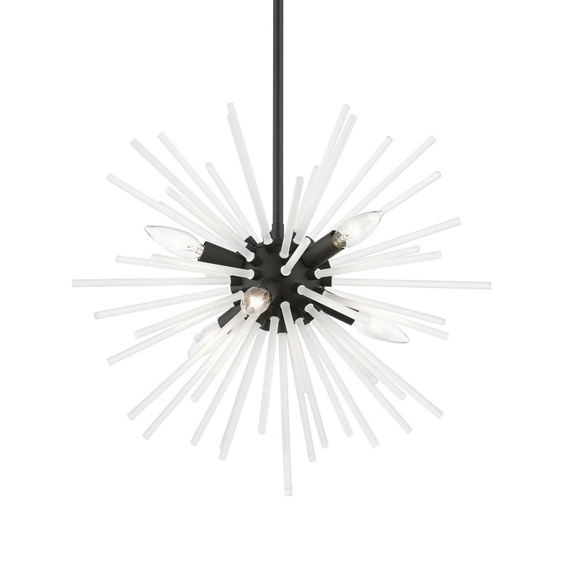 Livex Lighting 48824-04 Six Light Chandelier, Black