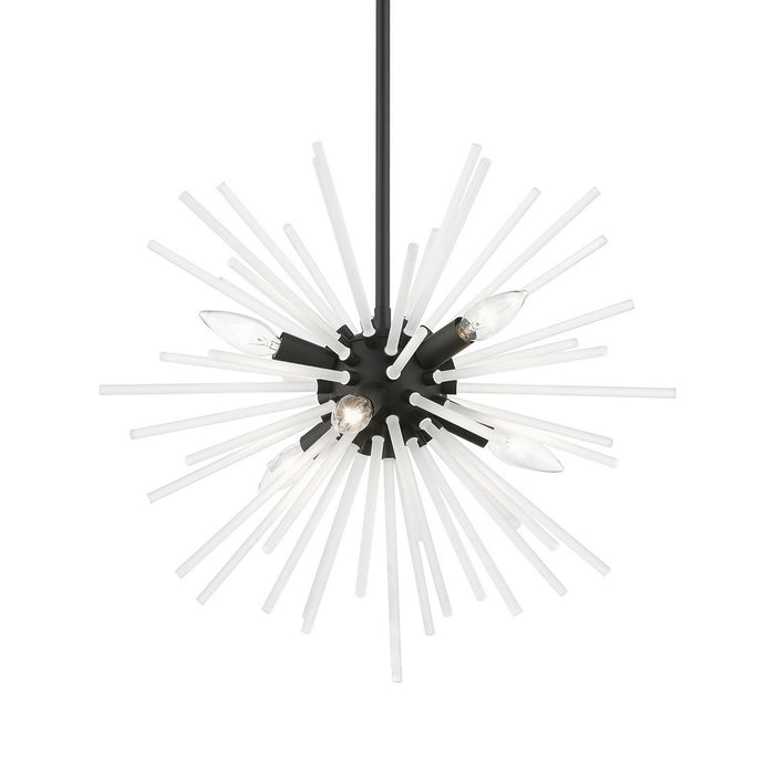 Livex Lighting 48824-04 Six Light Chandelier, Black