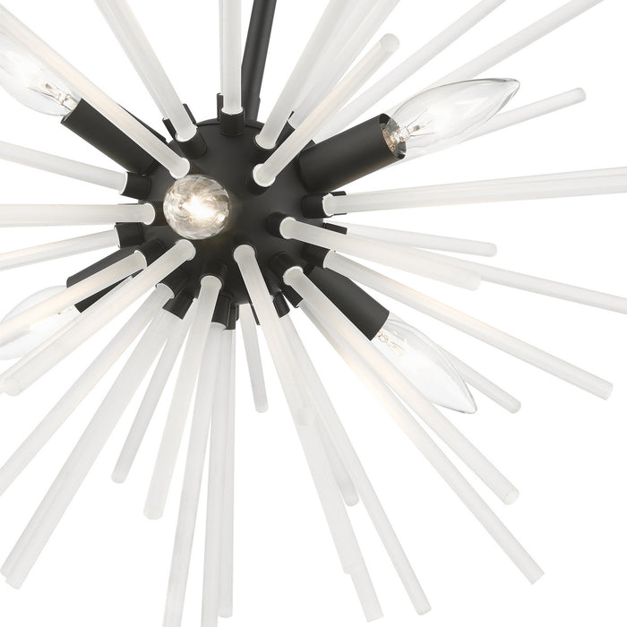 Livex Lighting 48824-04 Six Light Chandelier, Black