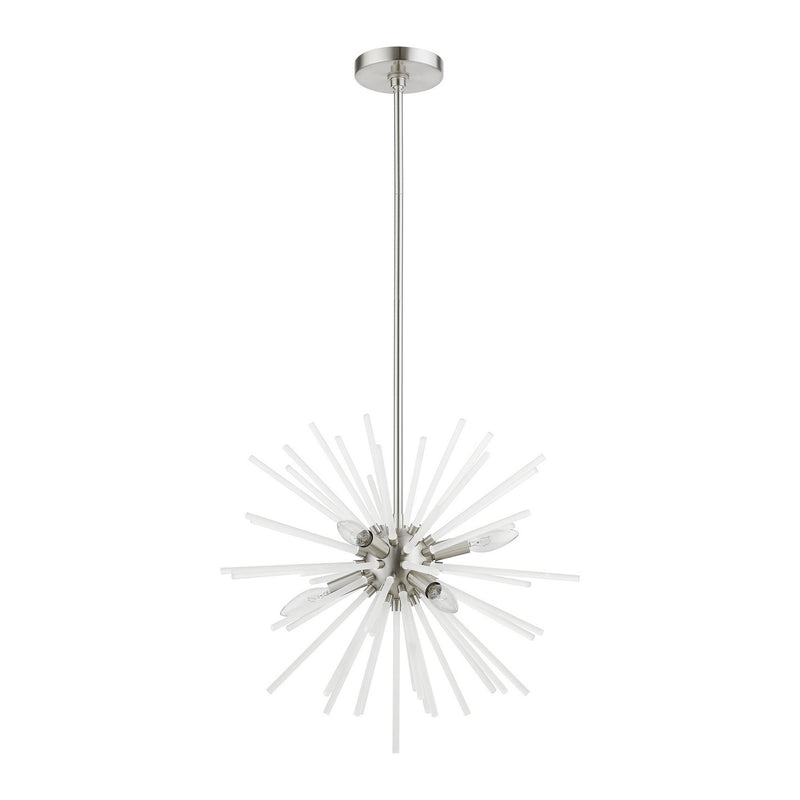 Livex Lighting 48824-91 Six Light Chandelier, Brushed Nickel