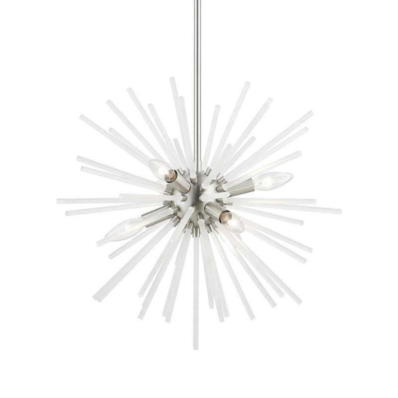 Livex Lighting 48824-91 Six Light Chandelier, Brushed Nickel