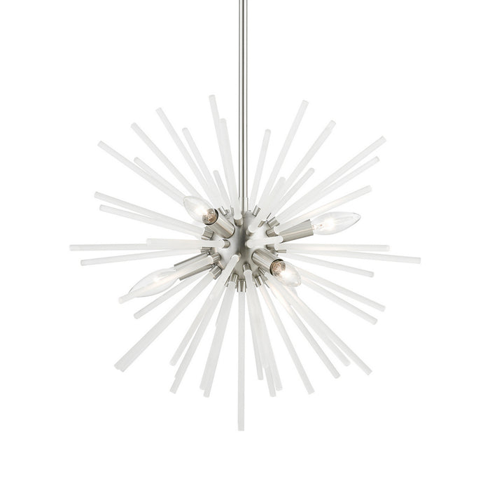 Livex Lighting 48824-91 Six Light Chandelier, Brushed Nickel