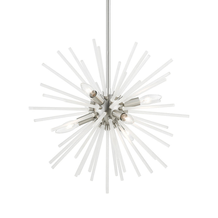 Livex Lighting 48824-91 Six Light Chandelier, Brushed Nickel