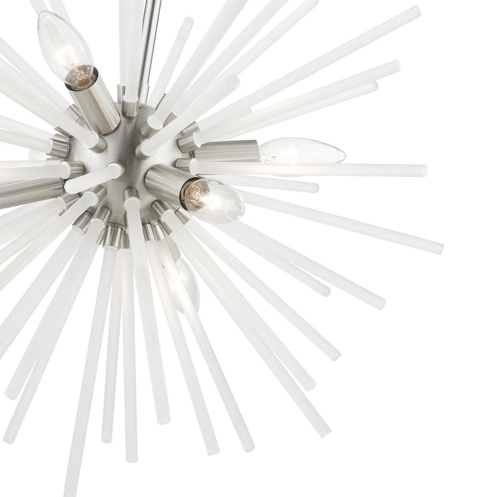 Livex Lighting 48824-91 Six Light Chandelier, Brushed Nickel