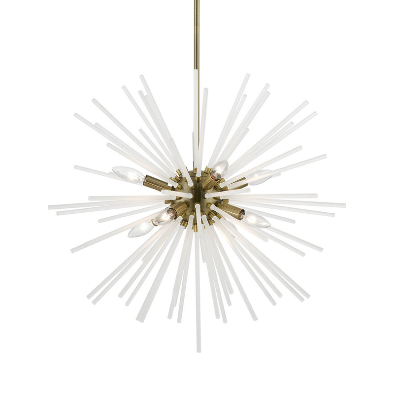 Livex Lighting 48826-01 Eight Light Chandelier, Antique Brass