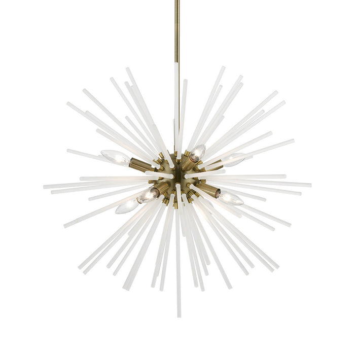 Livex Lighting 48826-01 Eight Light Chandelier, Antique Brass