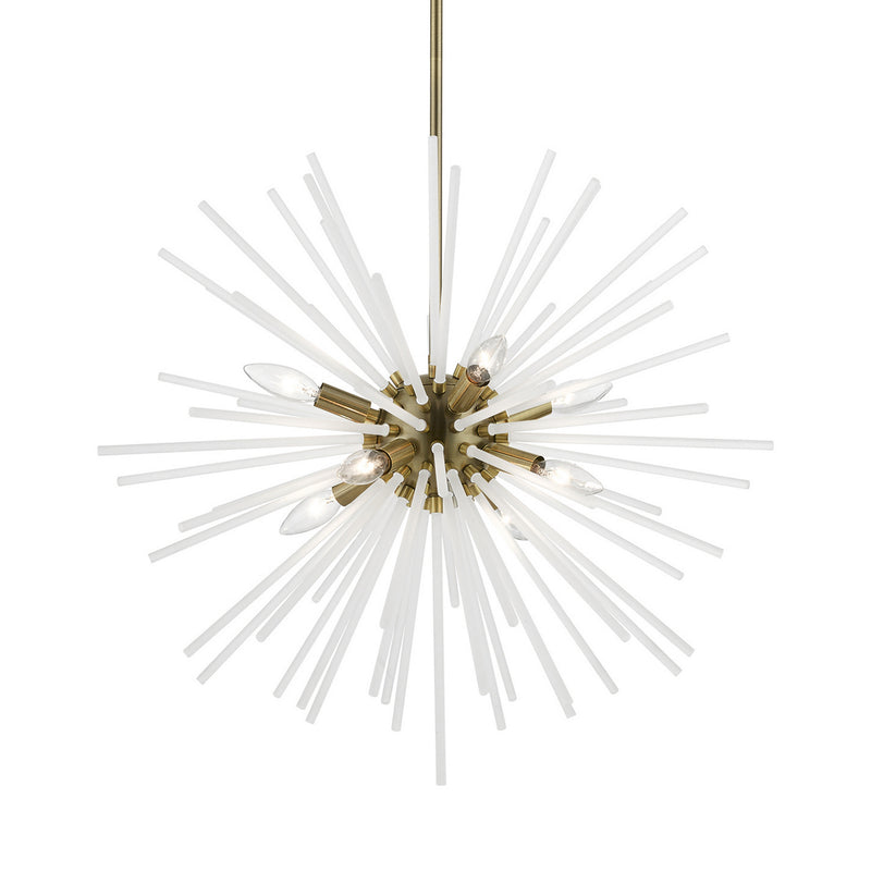 Livex Lighting 48826-01 Eight Light Chandelier, Antique Brass