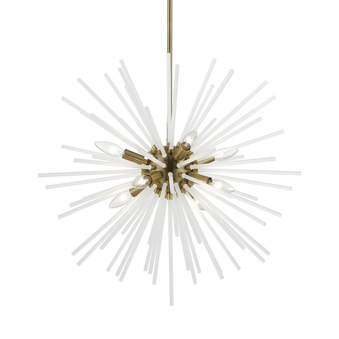 Livex Lighting 48826-01 Eight Light Chandelier, Antique Brass