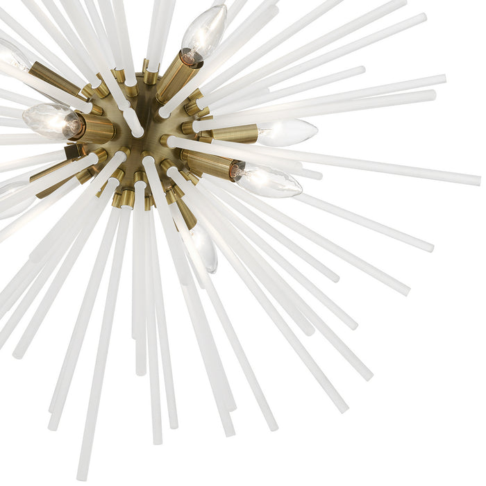 Livex Lighting 48826-01 Eight Light Chandelier, Antique Brass