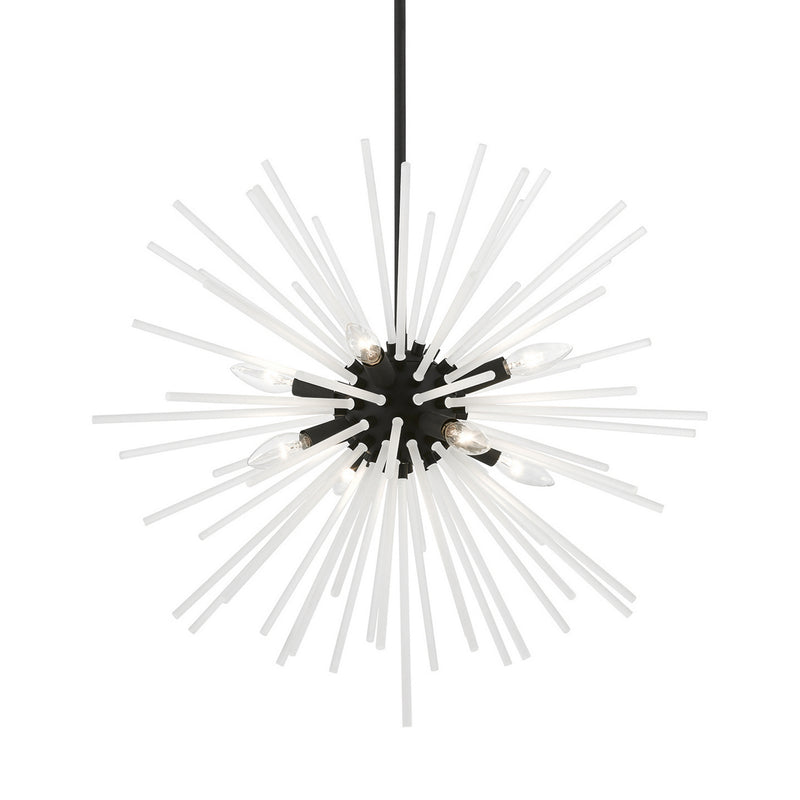 Livex Lighting 48826-04 Eight Light Chandelier, Black