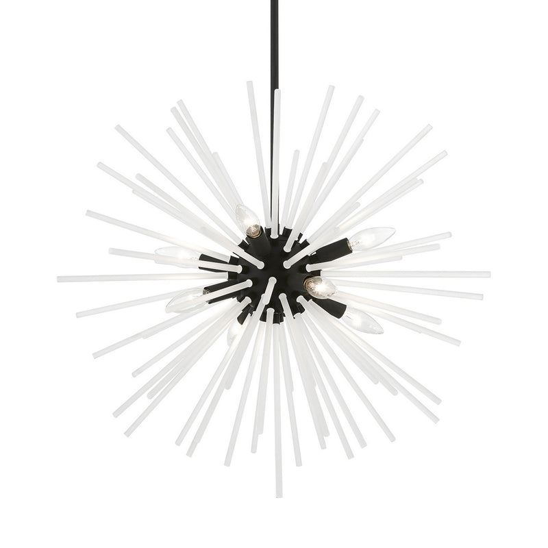 Livex Lighting 48826-04 Eight Light Chandelier, Black