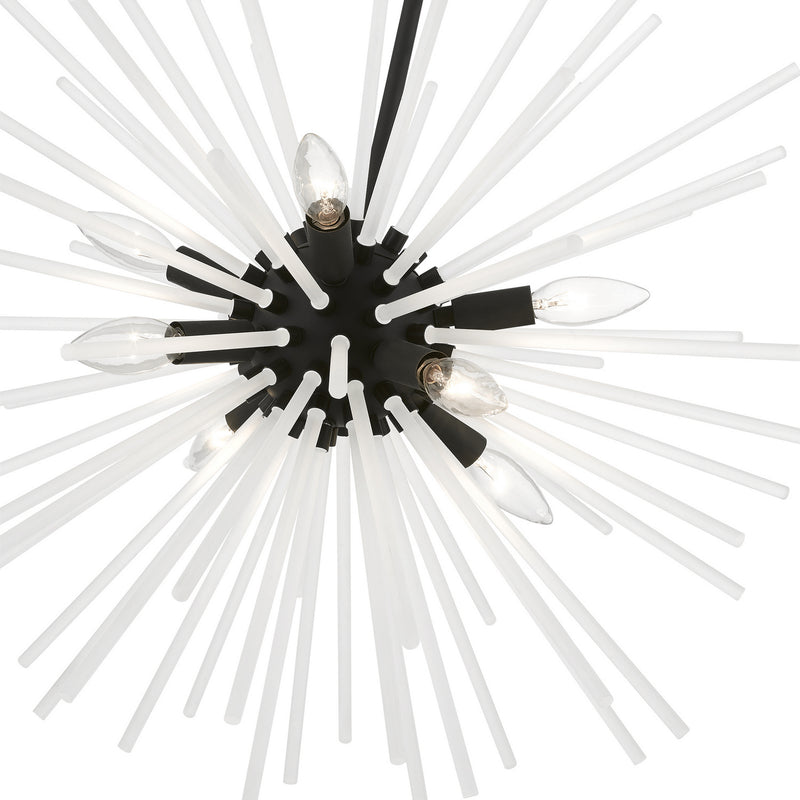 Livex Lighting 48826-04 Eight Light Chandelier, Black