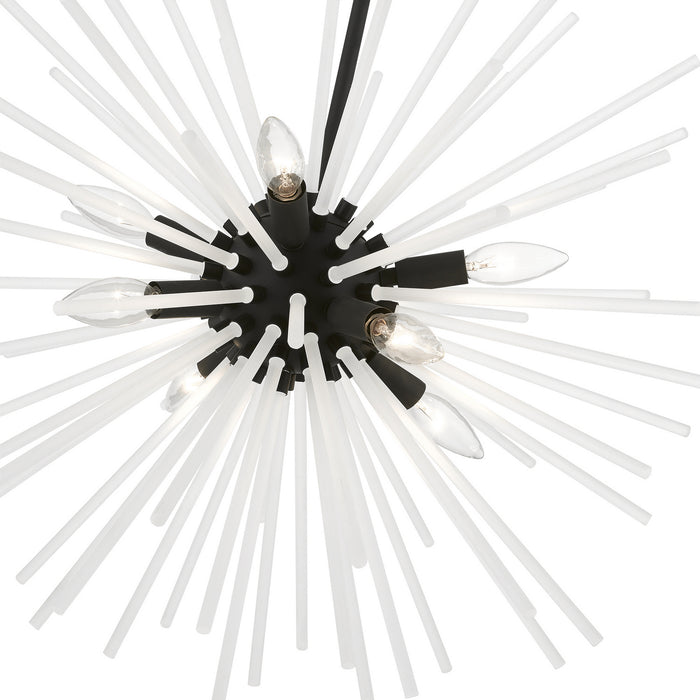 Livex Lighting 48826-04 Eight Light Chandelier, Black